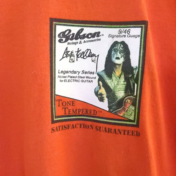 Kiss Gibson X Ace Frehley Kiss Band Guitarist Vintage 90s Band T-Shirt Men’s XL - Picture 5 of 13